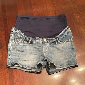 Denim Blue Maternity Shorts